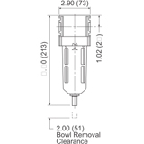 Wilkerson EconOmist® Standard Lubricator Drawing